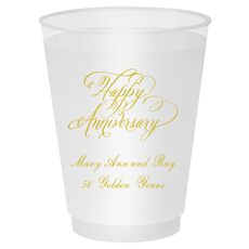 Elegant Happy Anniversary Shatterproof Cups