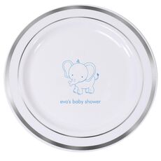Sweet Elephant Premium Banded Plastic Plates