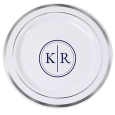 Dotted Circle Duogram Premium Banded Plastic Plates