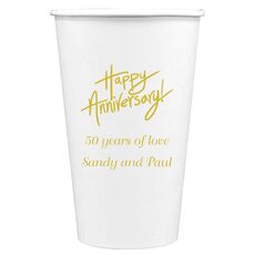 Fun Happy Anniversary Paper Coffee Cups