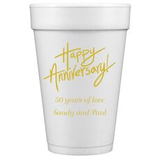 Fun Happy Anniversary Styrofoam Cups