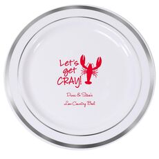 Let's Get Cray Premium Banded Plastic Plates