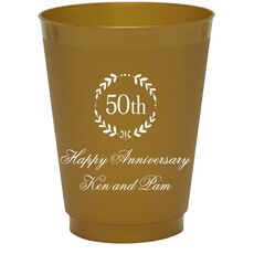 50th Wreath Colored Shatterproof Cups