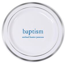 Big Word Baptism Premium Banded Plastic Plates