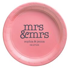 Stacked Happy Mrs & Mrs Paper Plates