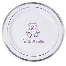 Little Teddy Bear Premium Banded Plastic Plates