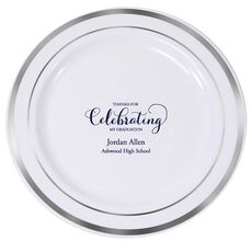 Thanks For Celebrating Any Event Premium Banded Plastic Plates
