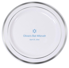 Little Star of David Premium Banded Plastic Plates