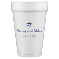 Little Star of David Styrofoam Cups