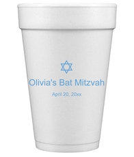 Little Star of David Styrofoam Cups