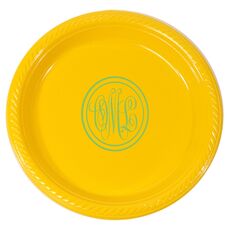 Double Circle Monogram Plastic Plates