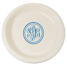 Double Circle Monogram Plastic Plates