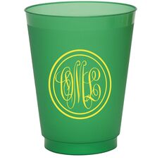 Double Circle Monogram Colored Shatterproof Cups