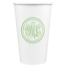 Double Circle Monogram Paper Coffee Cups