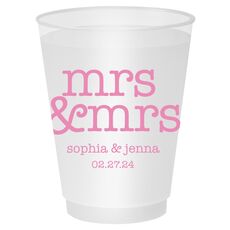 Stacked Happy Mrs & Mrs Shatterproof Cups