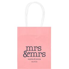 Stacked Happy Mrs & Mrs Mini Twisted Handled Bags