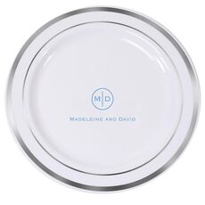 Circle Initials Premium Banded Plastic Plates