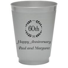60th Wreath Colored Shatterproof Cups