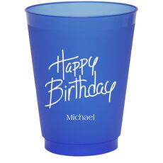 Fun Happy Birthday Colored Shatterproof Cups