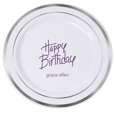 Fun Happy Birthday Premium Banded Plastic Plates