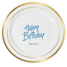 Fun Happy Birthday Premium Banded Plastic Plates