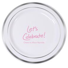Fun Let's Celebrate Premium Banded Plastic Plates