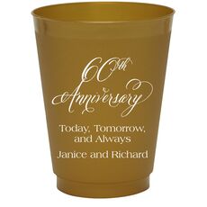 Elegant 60th Anniversary Colored Shatterproof Cups