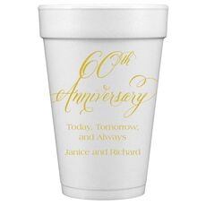 Elegant 60th Anniversary Styrofoam Cups