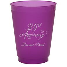 Elegant 25th Anniversary Colored Shatterproof Cups