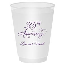 Elegant 25th Anniversary Shatterproof Cups
