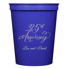 Elegant 25th Anniversary Stadium Cups
