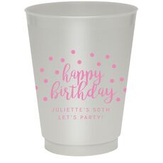 Confetti Dots Happy Birthday Colored Shatterproof Cups