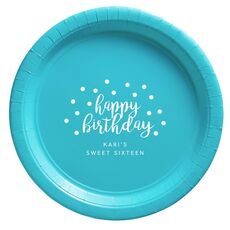 Confetti Dots Happy Birthday Paper Plates