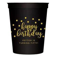 Confetti Dots Happy Birthday Stadium Cups