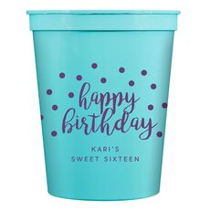 Confetti Dots Happy Birthday Stadium Cups