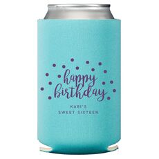 Confetti Dots Happy Birthday Collapsible Koozies