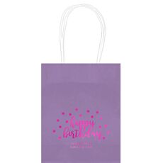 Confetti Dots Happy Birthday Mini Twisted Handled Bags