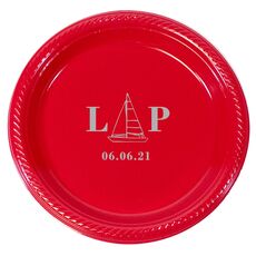 Sailboat Initials Plastic Plates