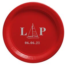 Sailboat Initials Paper Plates