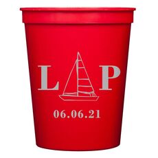 Sailboat Initials Stadium Cups