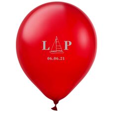 Sailboat Initials Latex Balloons