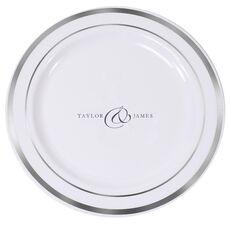 Elegant Ampersand Premium Banded Plastic Plates