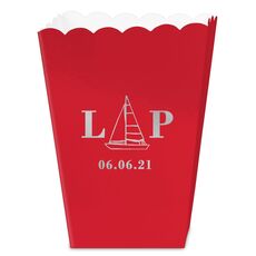 Sailboat Initials Mini Popcorn Boxes