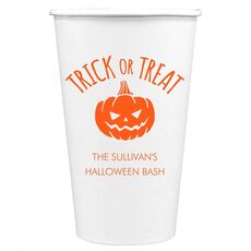Trick or Treat Pumpkin Paper Coffee Cups