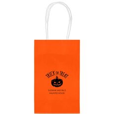 Trick or Treat Pumpkin Medium Twisted Handled Bags