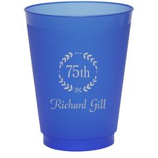 75th Wreath Colored Shatterproof Cups