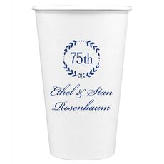 75th Wreath Paper Coffee Cups