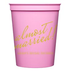 Expressive Script Almost Married Stadium Cups