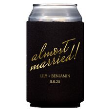 Expressive Script Almost Married Collapsible Koozies