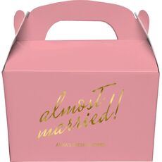 Expressive Script Almost Married Gable Favor Boxes